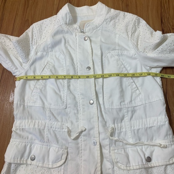Anthropologie Hei Hei Marais Eyelet Anorak  White Jacket - Picture 13 of 14
